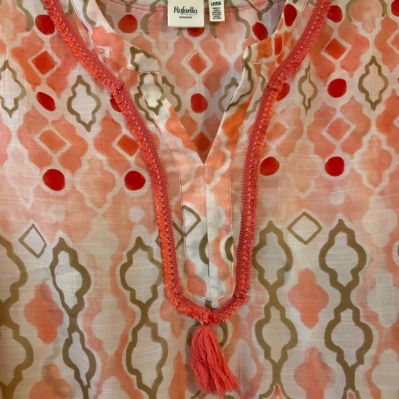 Rafaella Top - Blouse - Tunic LP Polyester Tangerine, Peach, Beige 3/4 Sleeves - Picture 5 of 10